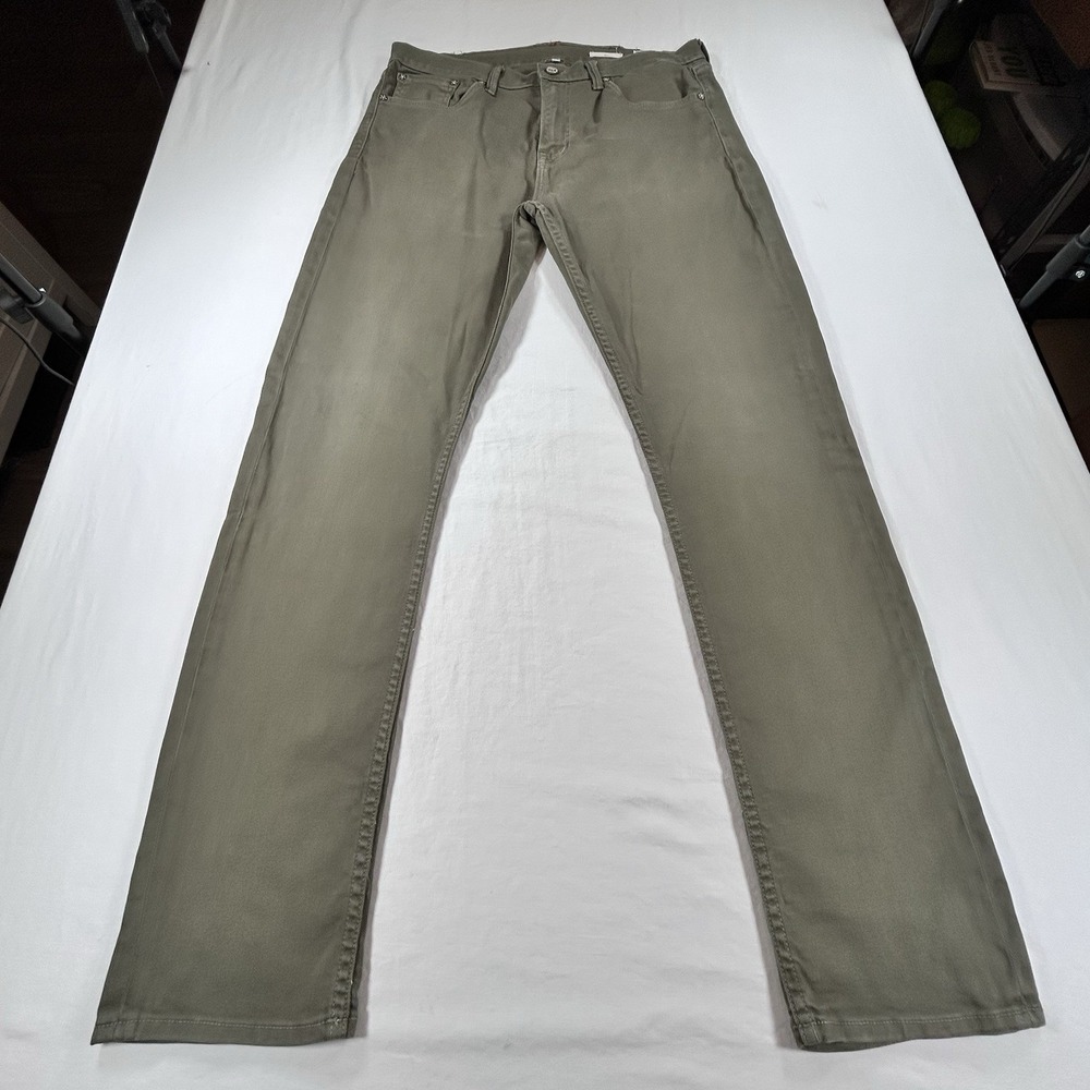 Noend Denim Jeans Mens 34 Slim Straight Stretch Green Sage Made in USA Pants